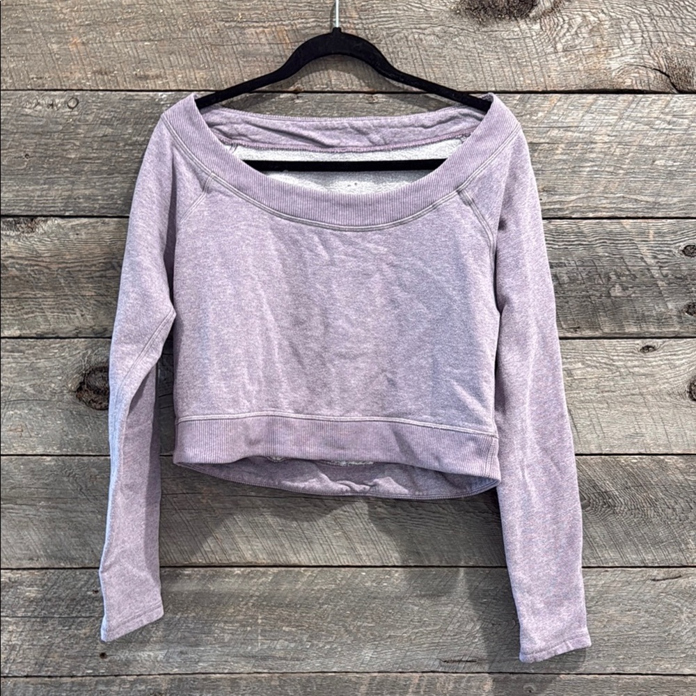 Lululemon Athletica Purple Fitted Crop Blouse 3/4 Sleeve